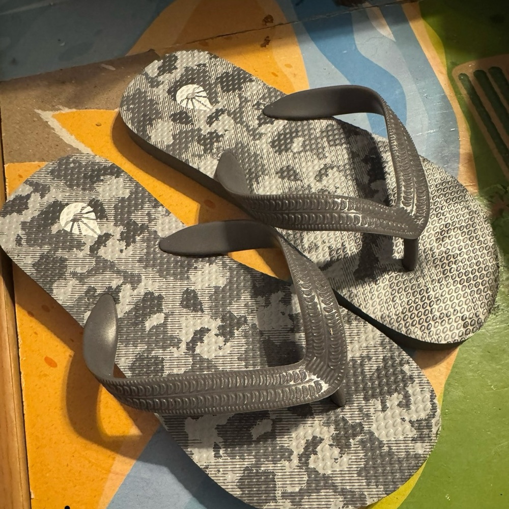 Gray Camouflage Flip Flops